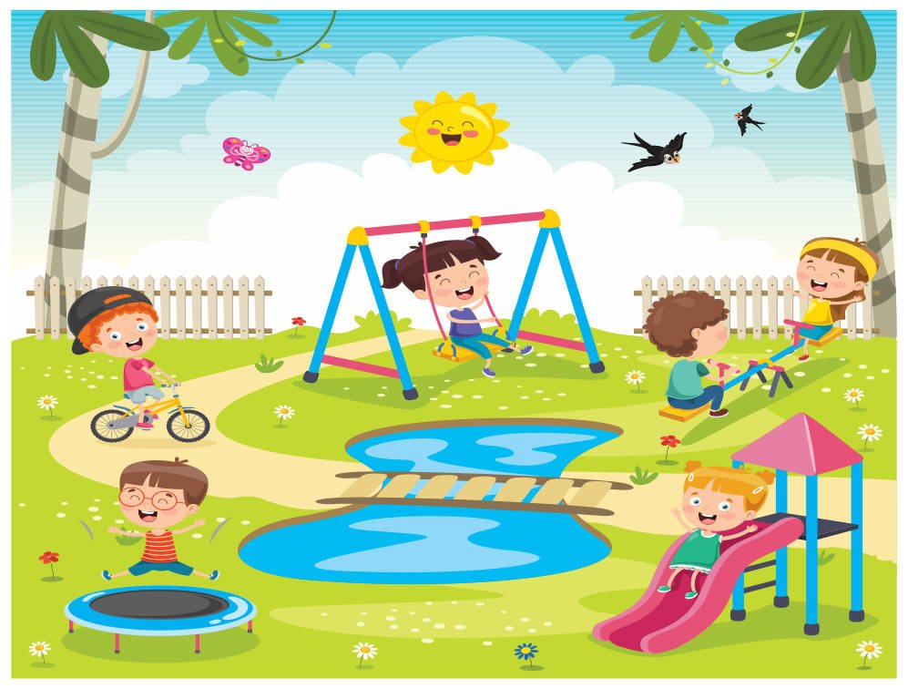 94244 vector tranh tường mầm non khu vui chơi trẻ em file corel 12