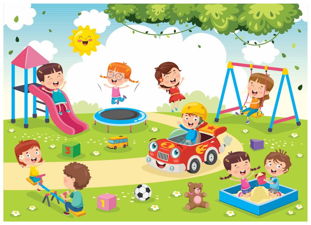 94248 vector tranh tường mầm non khu vui chơi trẻ em file corel 12