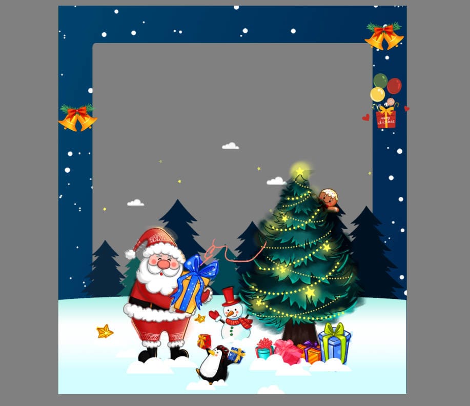611242 file thiết kế khung chụp ảnh giáng sinh noel corel x7