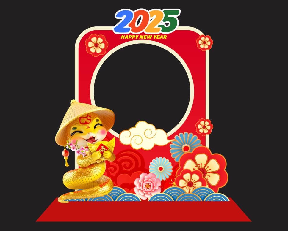 1122427 file thiết kế mô hình decor trang trí chụp ảnh tết năm mới Ất Tỵ 2025 corel x7