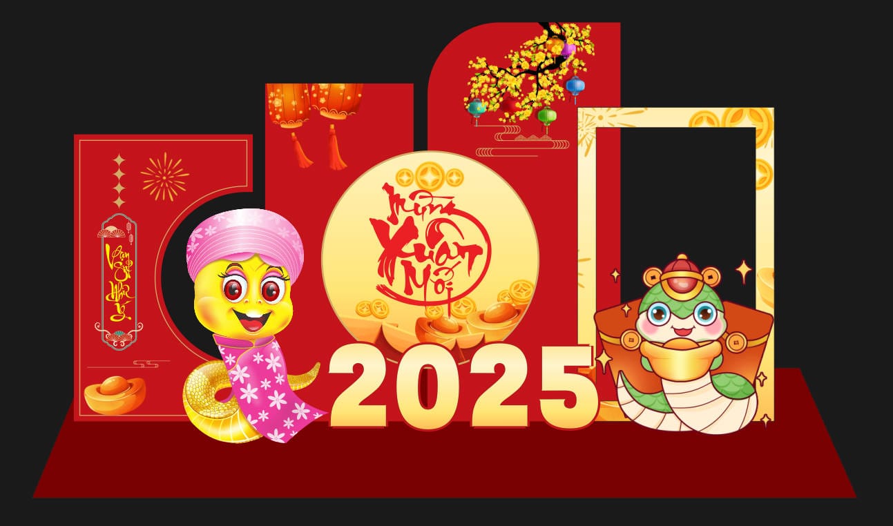 112246 file thiết kế mô hình decor trang trí chụp ảnh tết năm mới Ất Tỵ 2025 corel x7