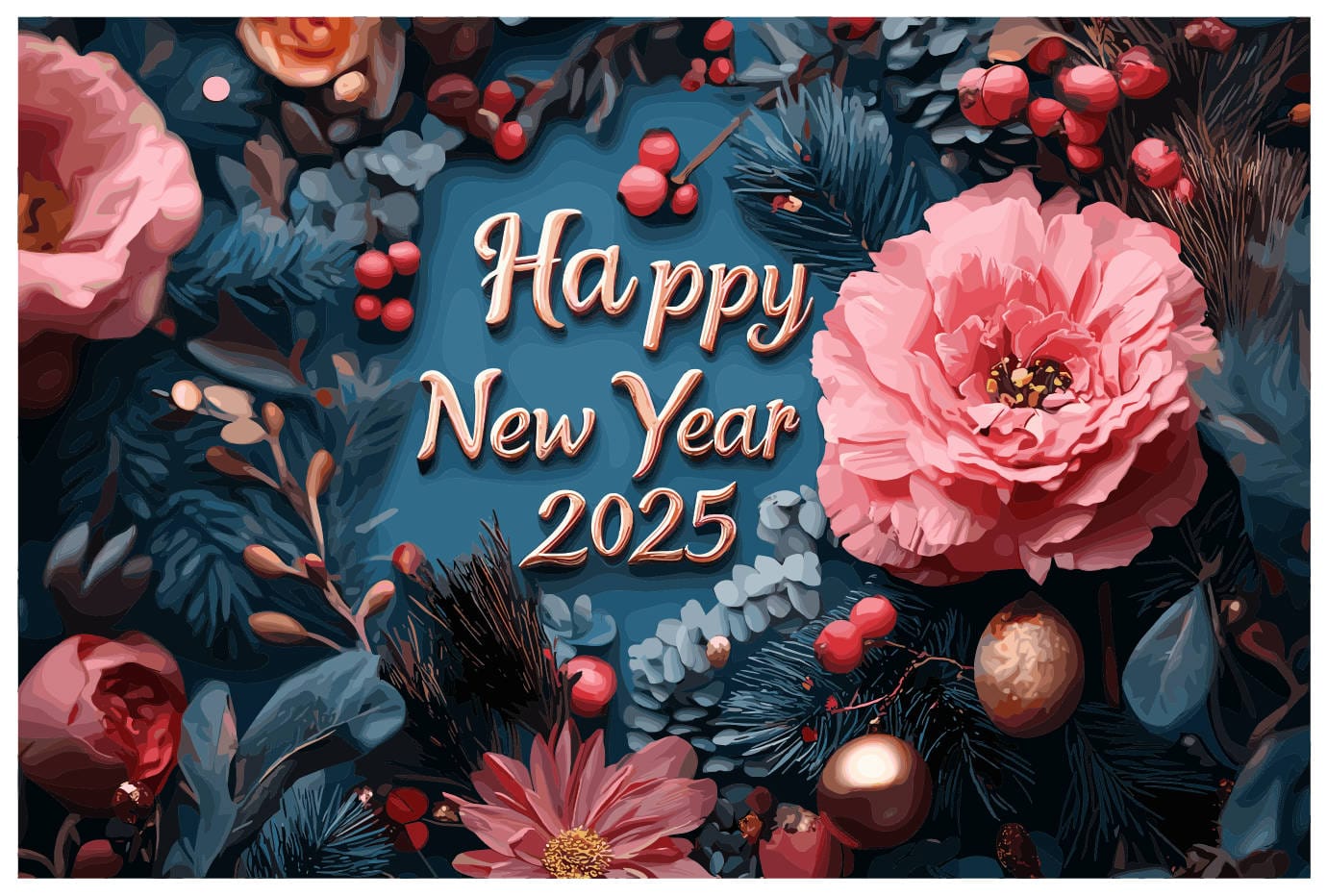 212245 vector background nền hoa 3D happy new year 2025 file corel 12