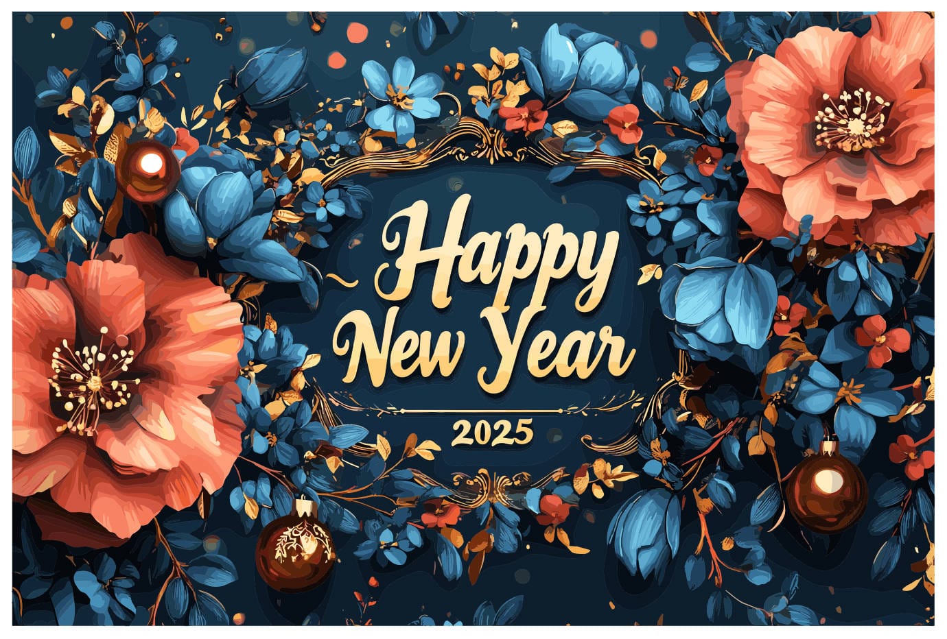 212247 vector background nền hoa 3D happy new year 2025 file corel 12