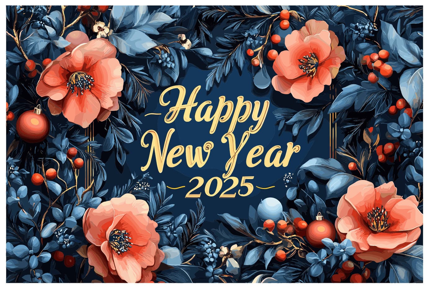 212249 vector background nền hoa 3D happy new year 2025 file corel 12