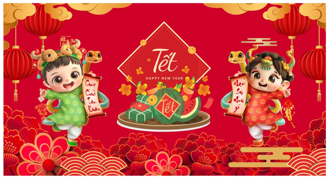 8112415 background phông nền maket chúc mừng năm mới tết Ất Tỵ 2025 file corel x7