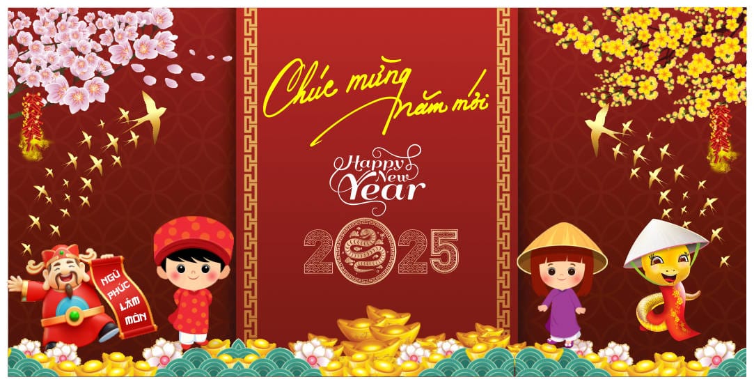 8112421 background phông nền maket chúc mừng năm mới tết Ất Tỵ 2025 file corel x7