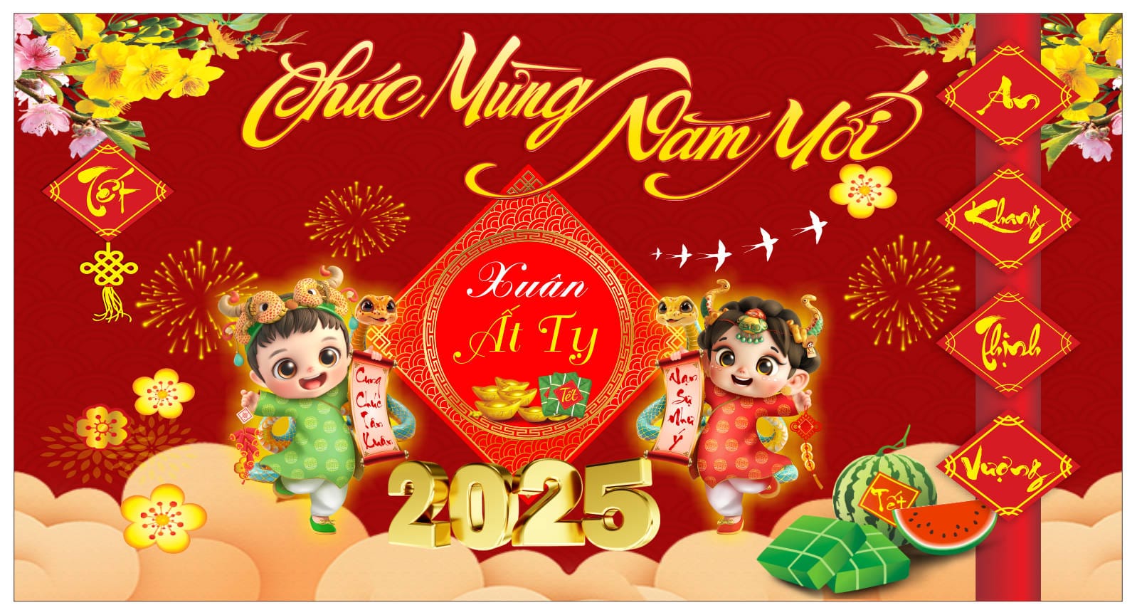 8112424 background phông nền maket chúc mừng năm mới tết Ất Tỵ 2025 file corel x7