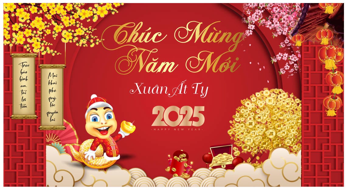 8112428 background phông nền maket chúc mừng năm mới tết Ất Tỵ 2025 file corel x7