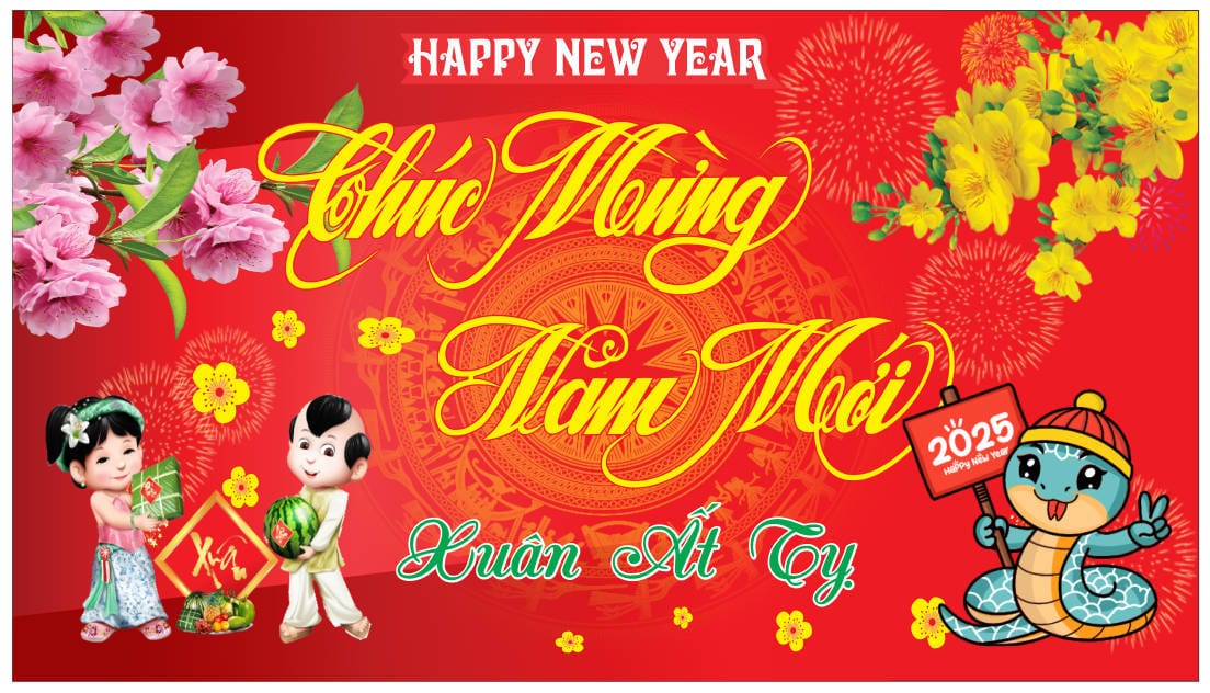 811248 background phông nền maket chúc mừng năm mới tết Ất Tỵ 2025 file corel x7