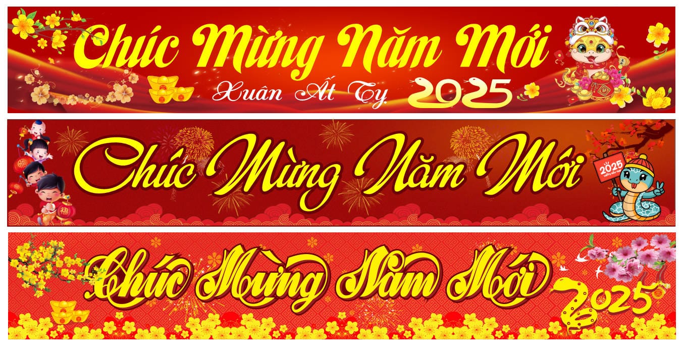 911244 file thiết kế băng rôn chúc mừng năm mới xuân Ất Tỵ 2025 corel x7