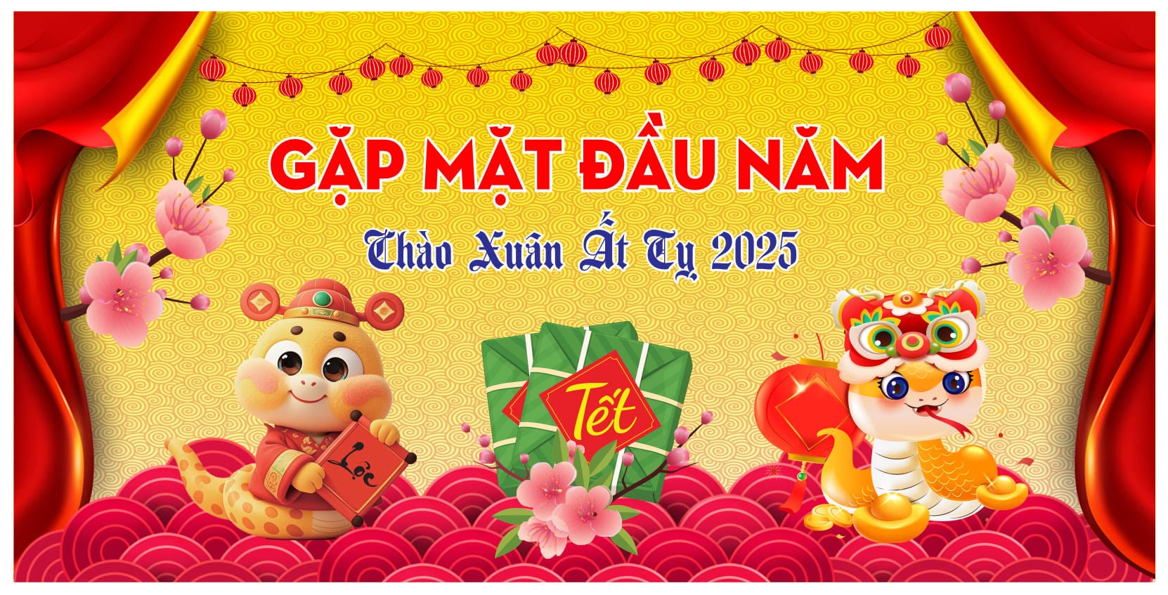 21251 background phông nền maket gặp mặt đầu xuân chúc mừng năm mới Ất Tỵ 2025 file corel x7
