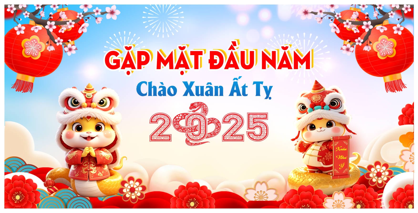 21254 background phông nền maket gặp mặt đầu xuân chúc mừng năm mới Ất Tỵ 2025 file corel x7