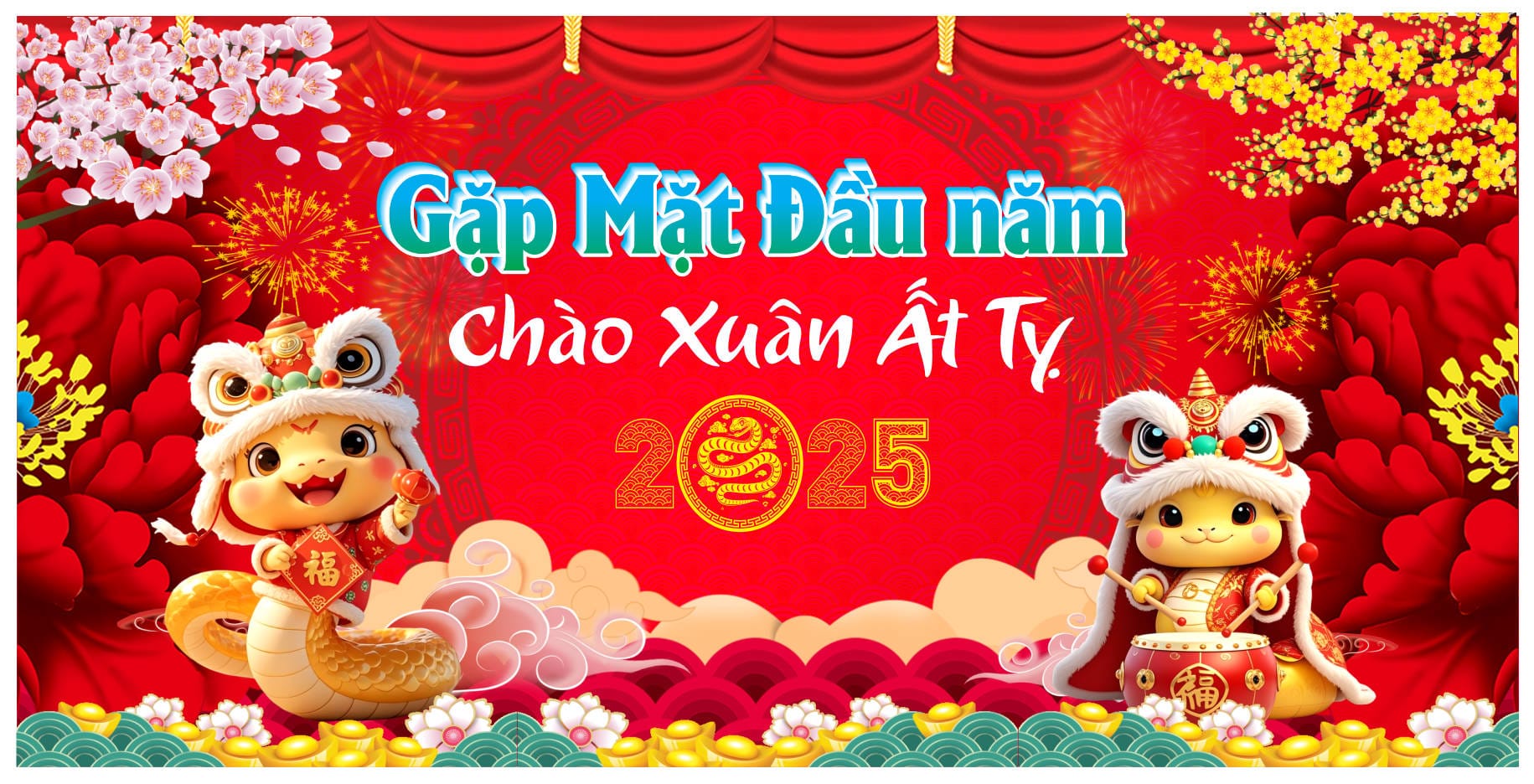 21256 background phông nền maket gặp mặt đầu xuân chúc mừng năm mới Ất Tỵ 2025 file corel x7