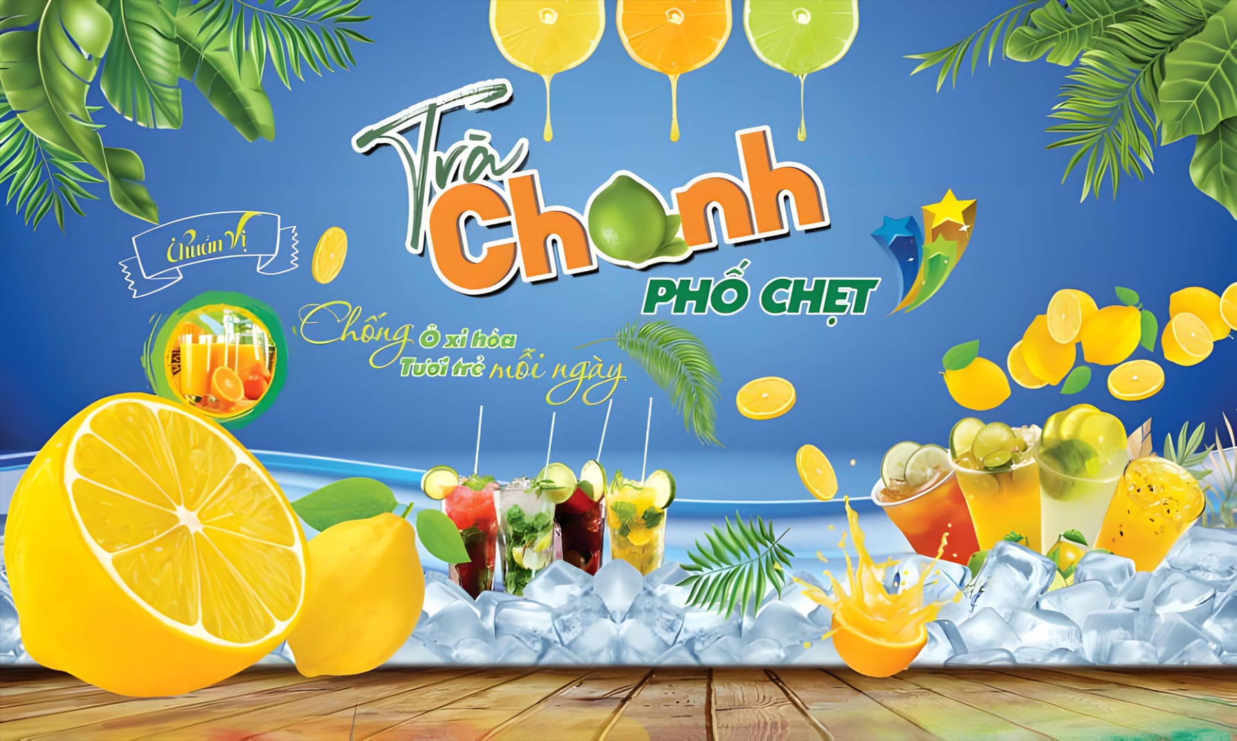 tranh tường trang trí tiệm cà phê trà chanh trà sữa file ảnh JPG (36)