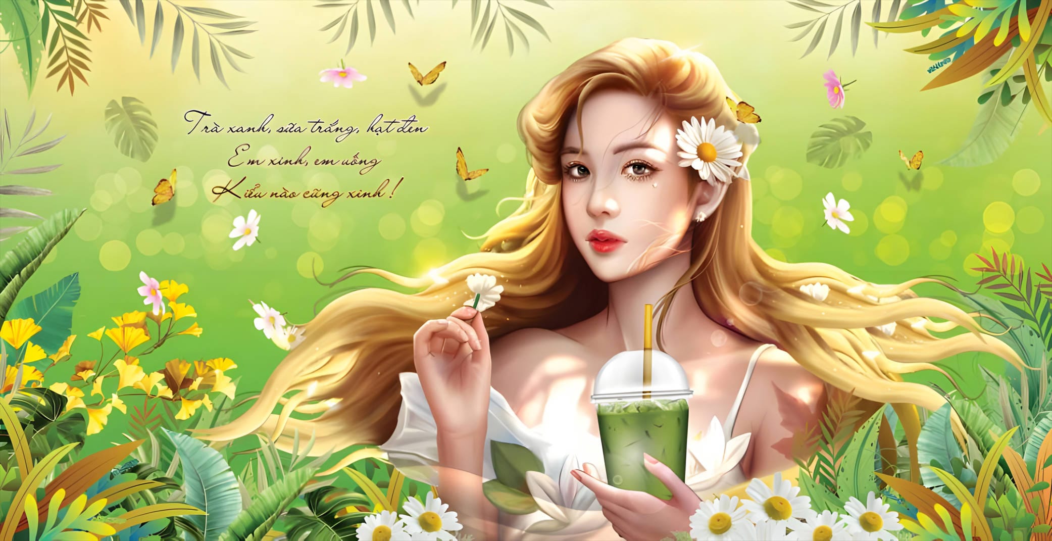 tranh tường trang trí tiệm cà phê trà chanh trà sữa file ảnh JPG (50)