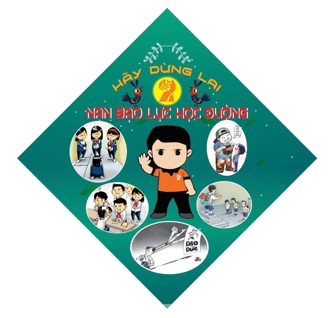 54253 bảng tuyên truyền phòng chống bạo lực học đường file corel x7