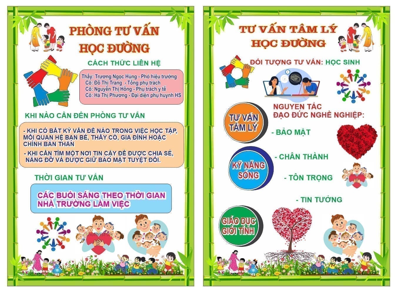 54256 bảng biểu trang trí phòng tư vấn tâm lý học đường file corel x7