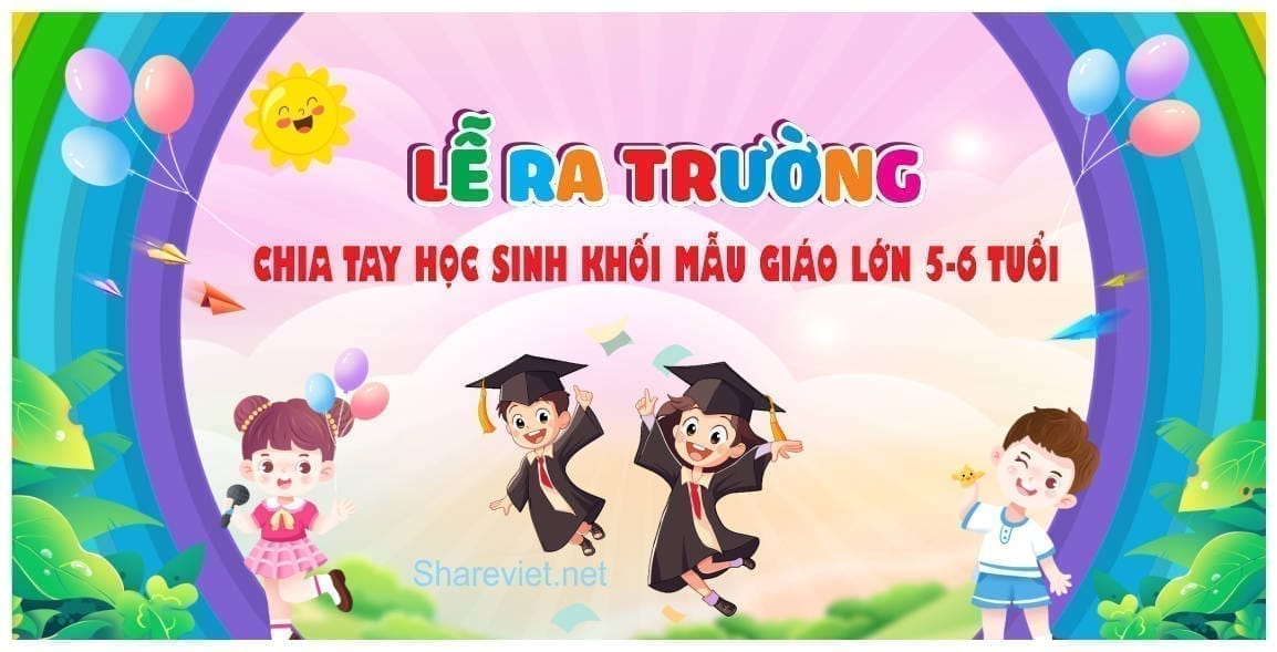 64253 background phông nền maket lễ tổng kết ra trường mầm non file corel x7