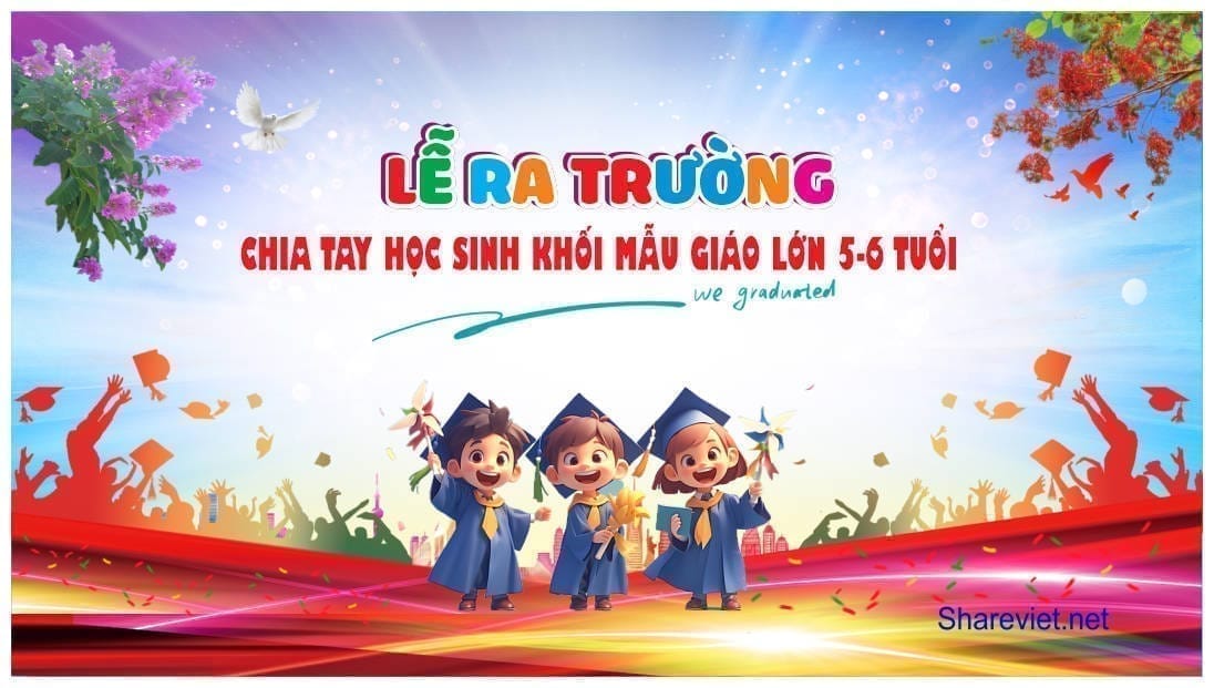 64259 background phông nền maket lễ tổng kết ra trường mầm non file corel x7