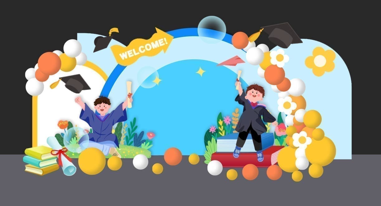 642519 background phông nền maket lễ tổng kết ra trường mầm non file corel x7