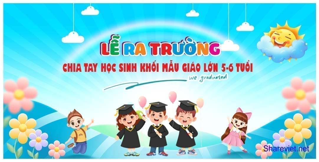 642520 background phông nền maket lễ tổng kết ra trường mầm non file corel x7