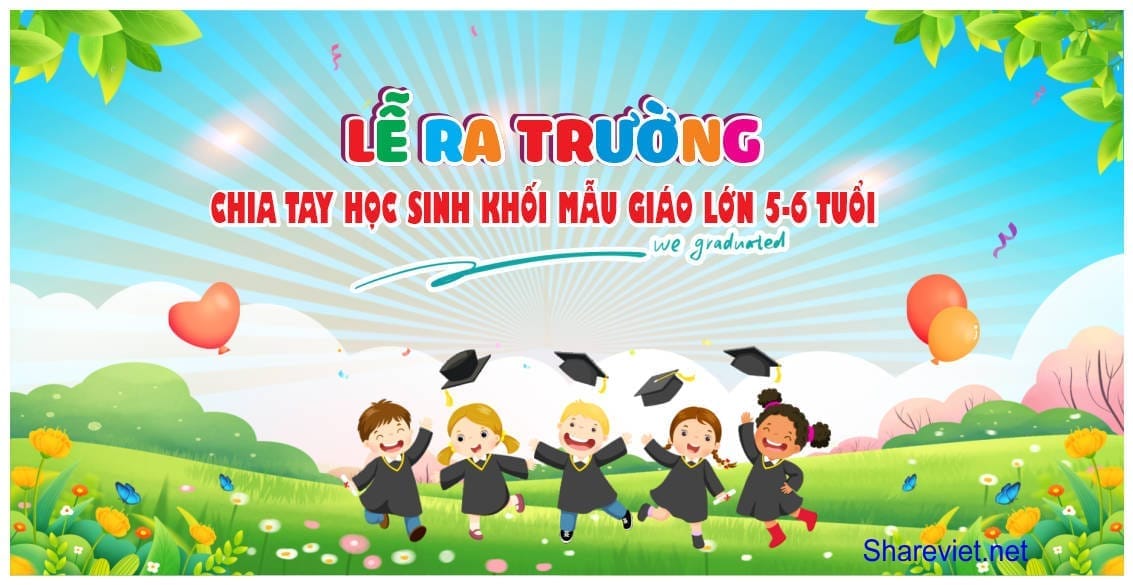 642552 background phông nền maket lễ tổng kết ra trường mầm non file corel x7