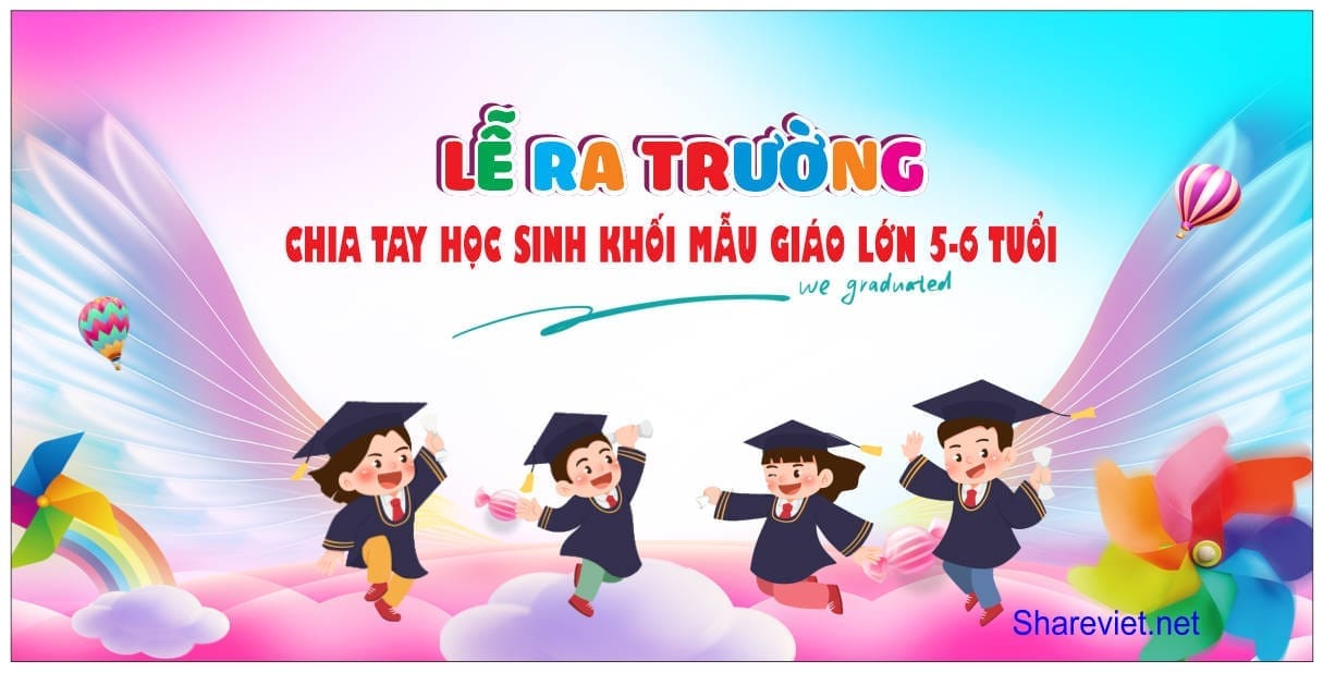 642553 background phông nền maket lễ tổng kết ra trường mầm non file corel x7