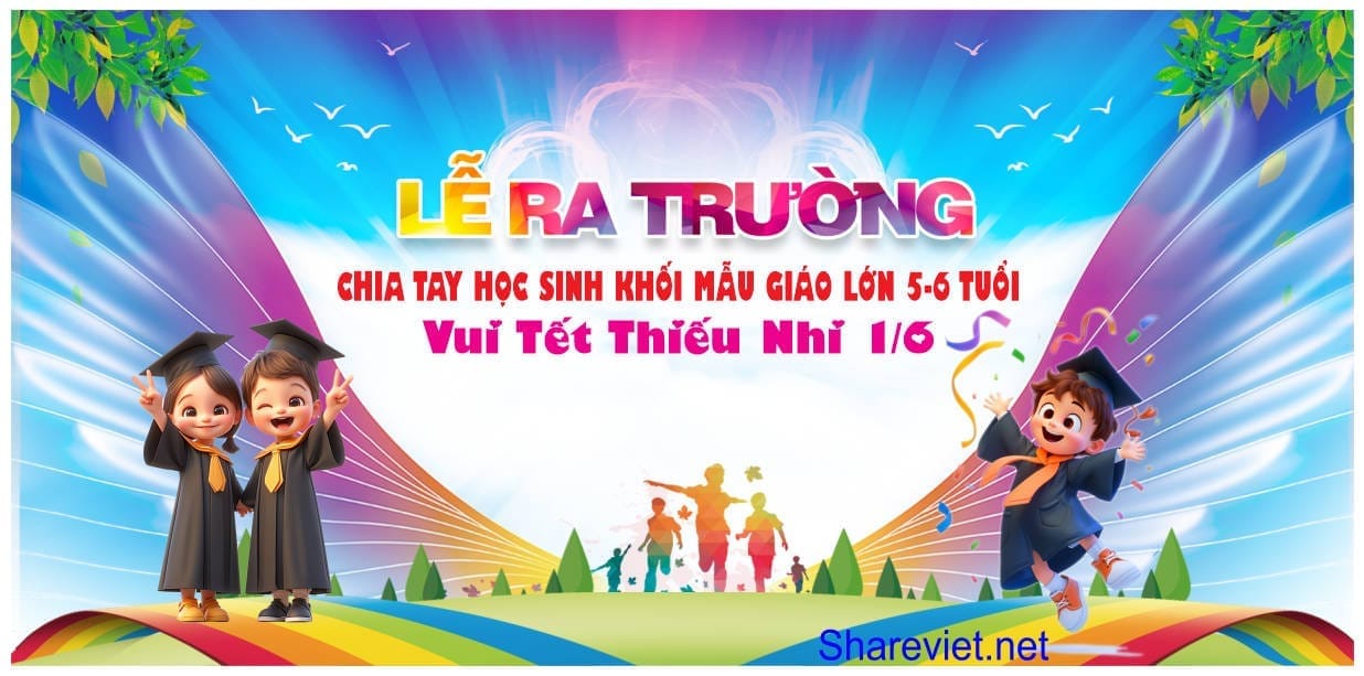 642556 background phông nền maket lễ tổng kết ra trường mầm non file corel x7