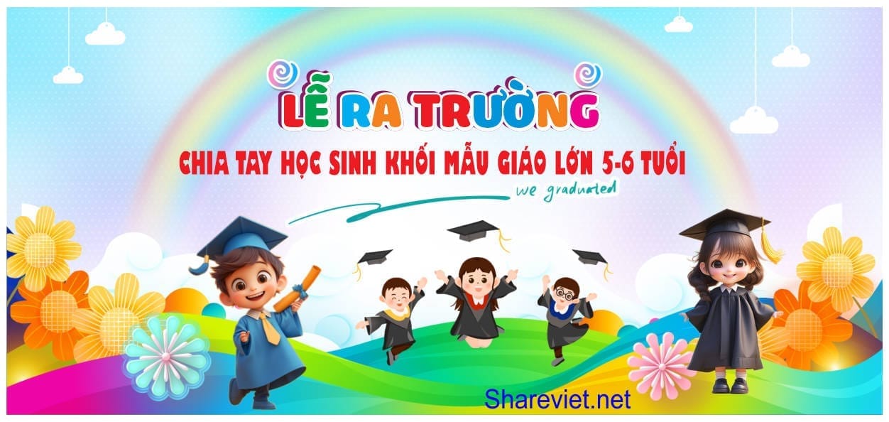 642558 background phông nền maket lễ tổng kết ra trường mầm non file corel x7
