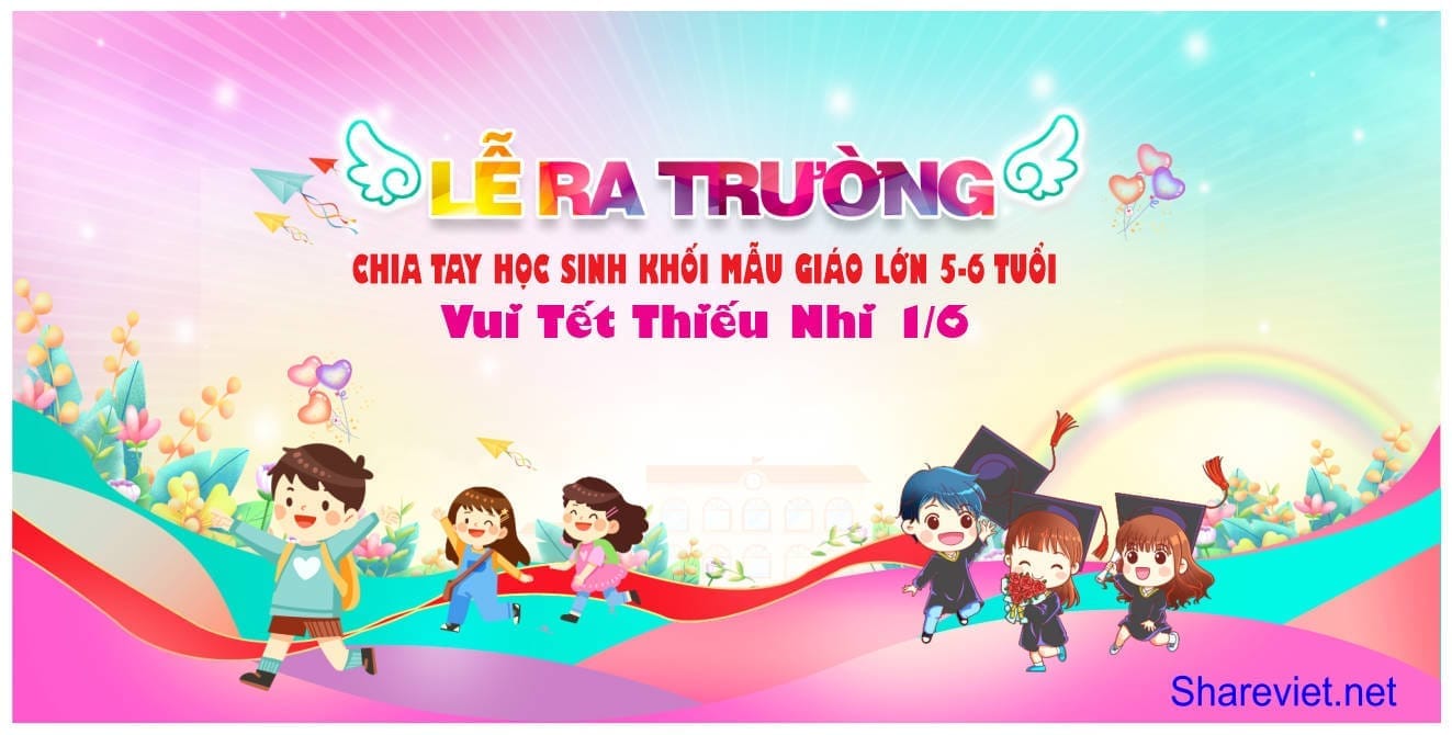 642563 background phông nền maket lễ tổng kết ra trường mầm non file corel x7