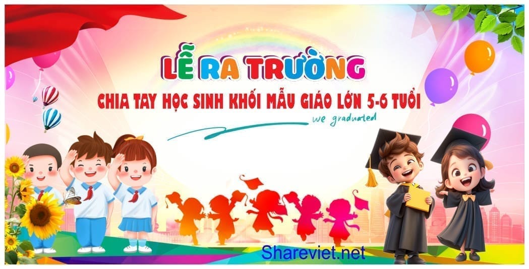 642567 background phông nền maket lễ tổng kết ra trường mầm non file corel x7