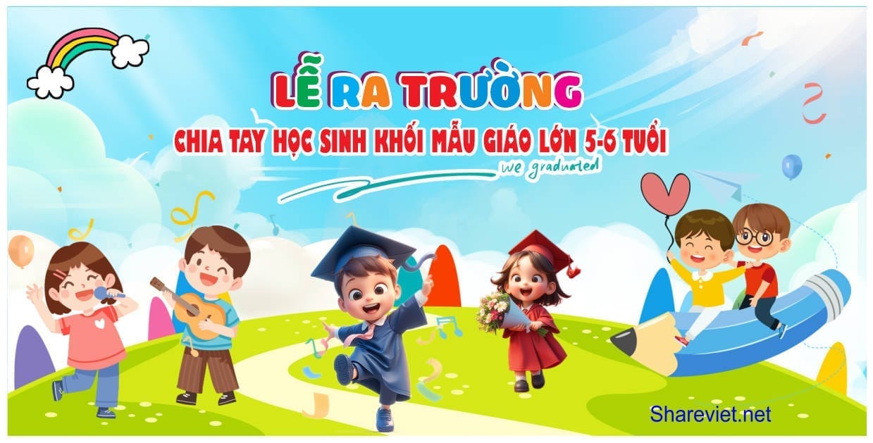 642573 background phông nền maket lễ tổng kết ra trường mầm non file corel x7