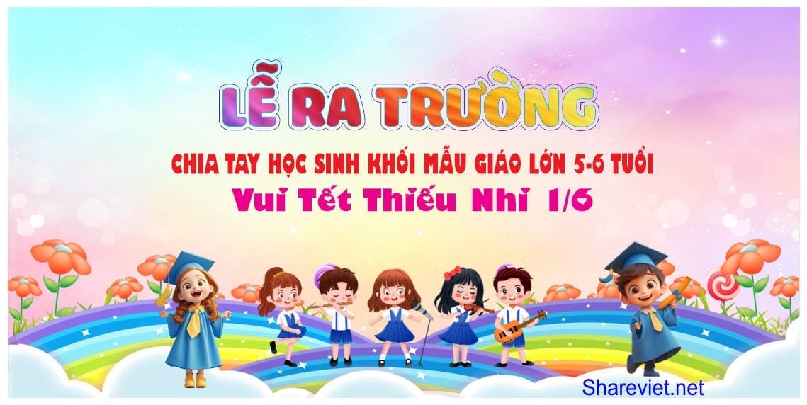 642574 background phông nền maket lễ tổng kết ra trường mầm non file corel x7