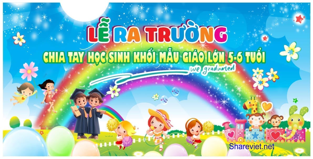642577 background phông nền maket lễ tổng kết ra trường mầm non file corel x7