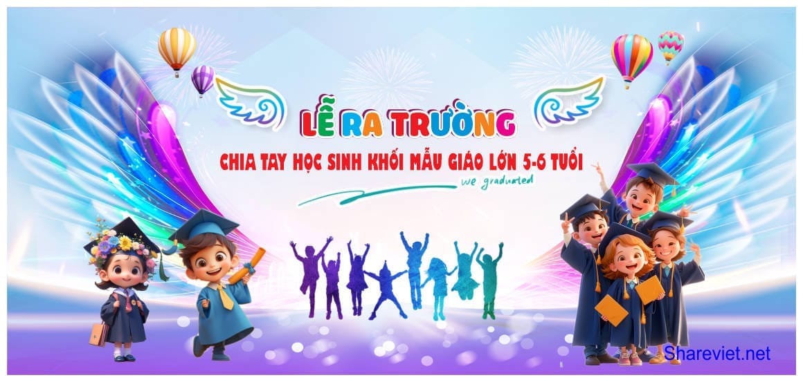 642580 background phông nền maket lễ tổng kết ra trường mầm non file corel x7