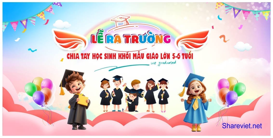 642581 background phông nền maket lễ tổng kết ra trường mầm non file corel x7