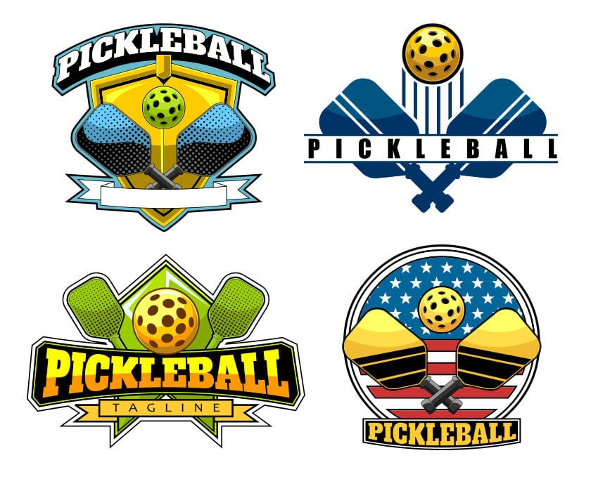 56253 vector thiết kế logo thể thao pickleball file corel 12