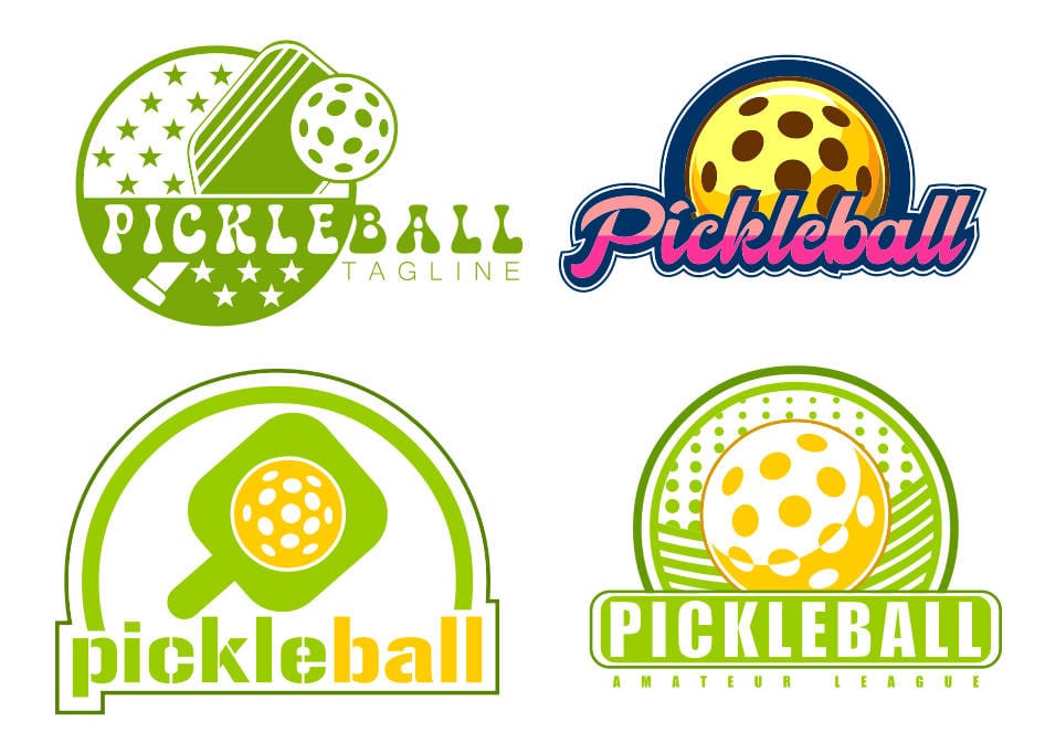 56254 vector thiết kế logo thể thao pickleball file corel 12