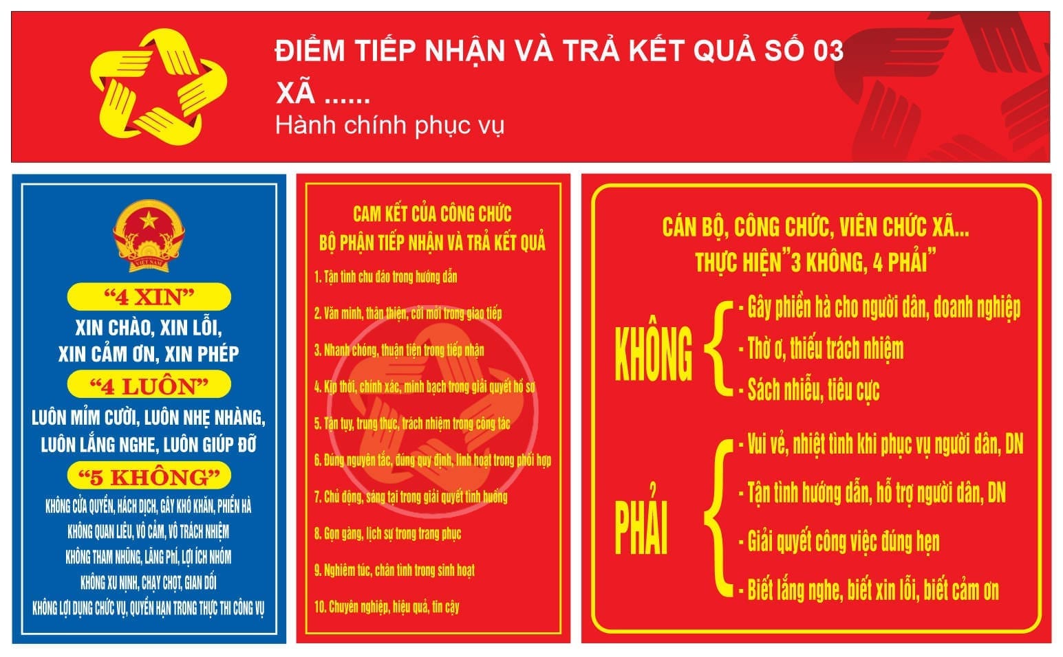 156252 bảng biểu trung tâm hành chính công xã phường file corel 12