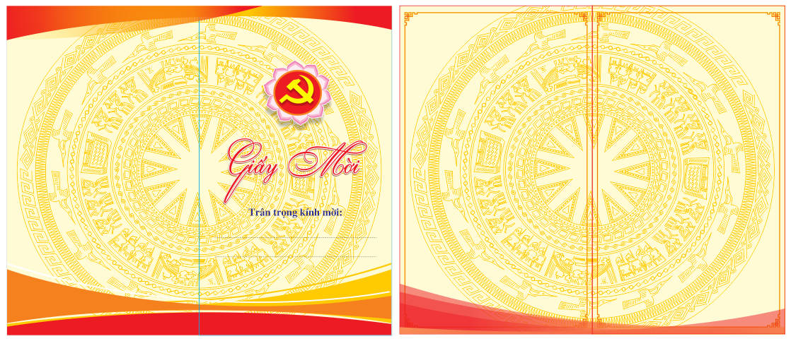27255 mẫu thiết kế giấy mời đại hội đảng file corel x7