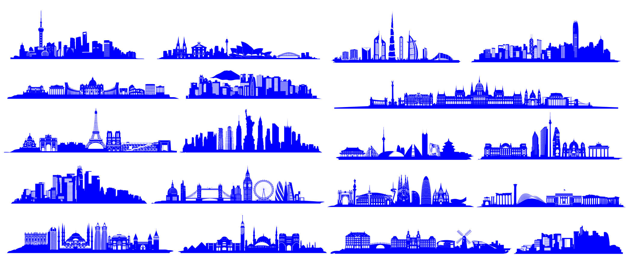 29256 vector các công trình kiến trúc nổi tiếng thế giới corel x7