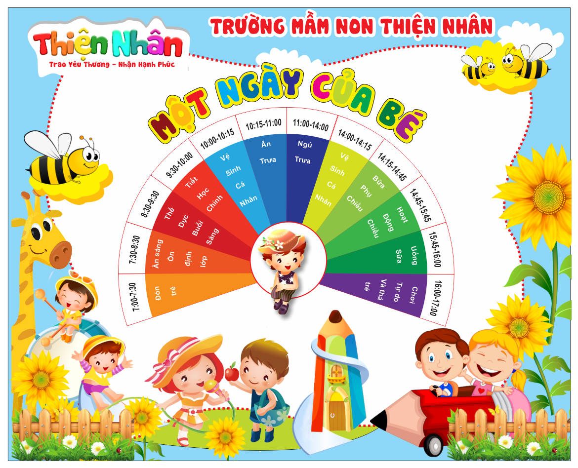 29257 bảng biểu mầm non một ngày của bé file corel x7