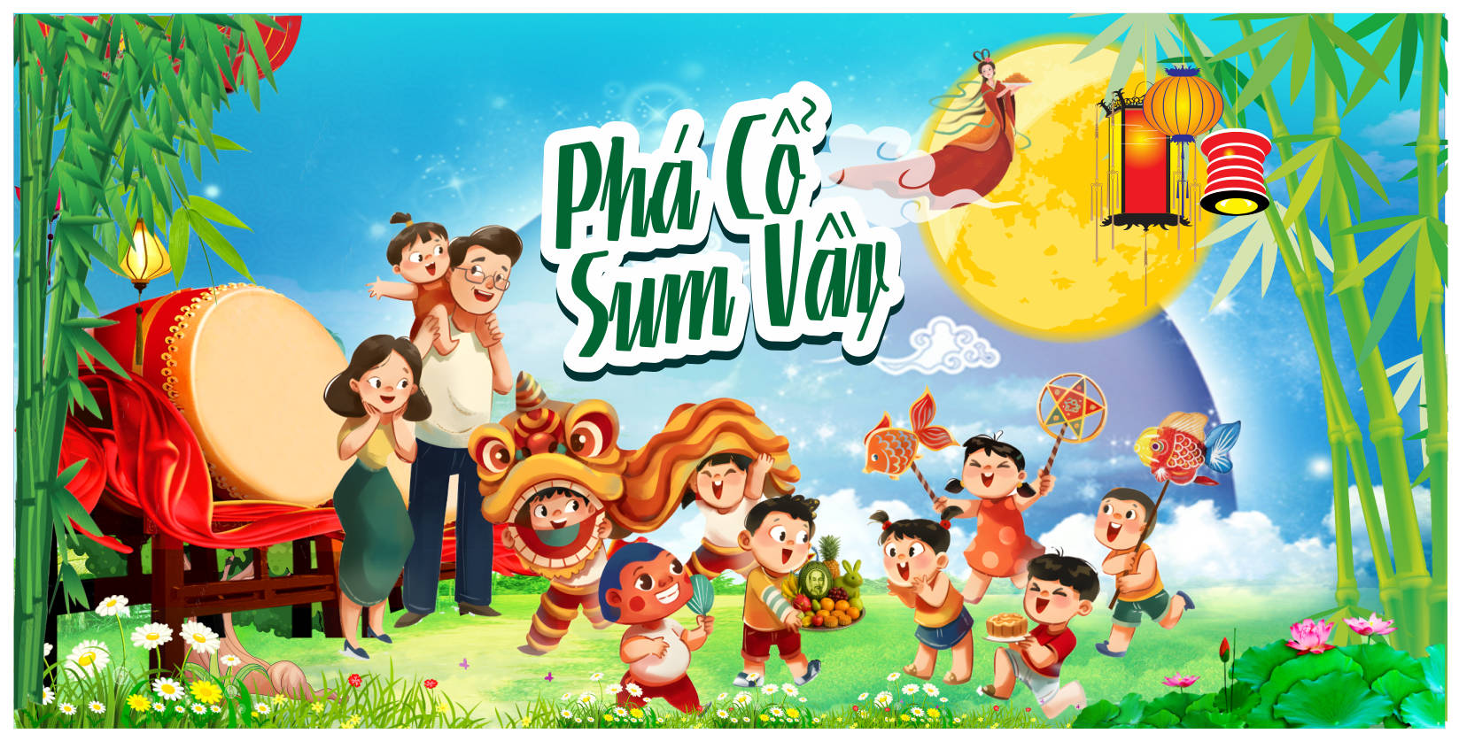 392520 file thiết kế trang trí background phông nền maket tết trung thu file corel x7