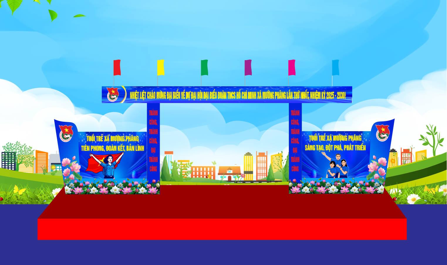 510251 file thiết kế cổng chào đại hội đại biểu đoàn thanh niên file corel x7