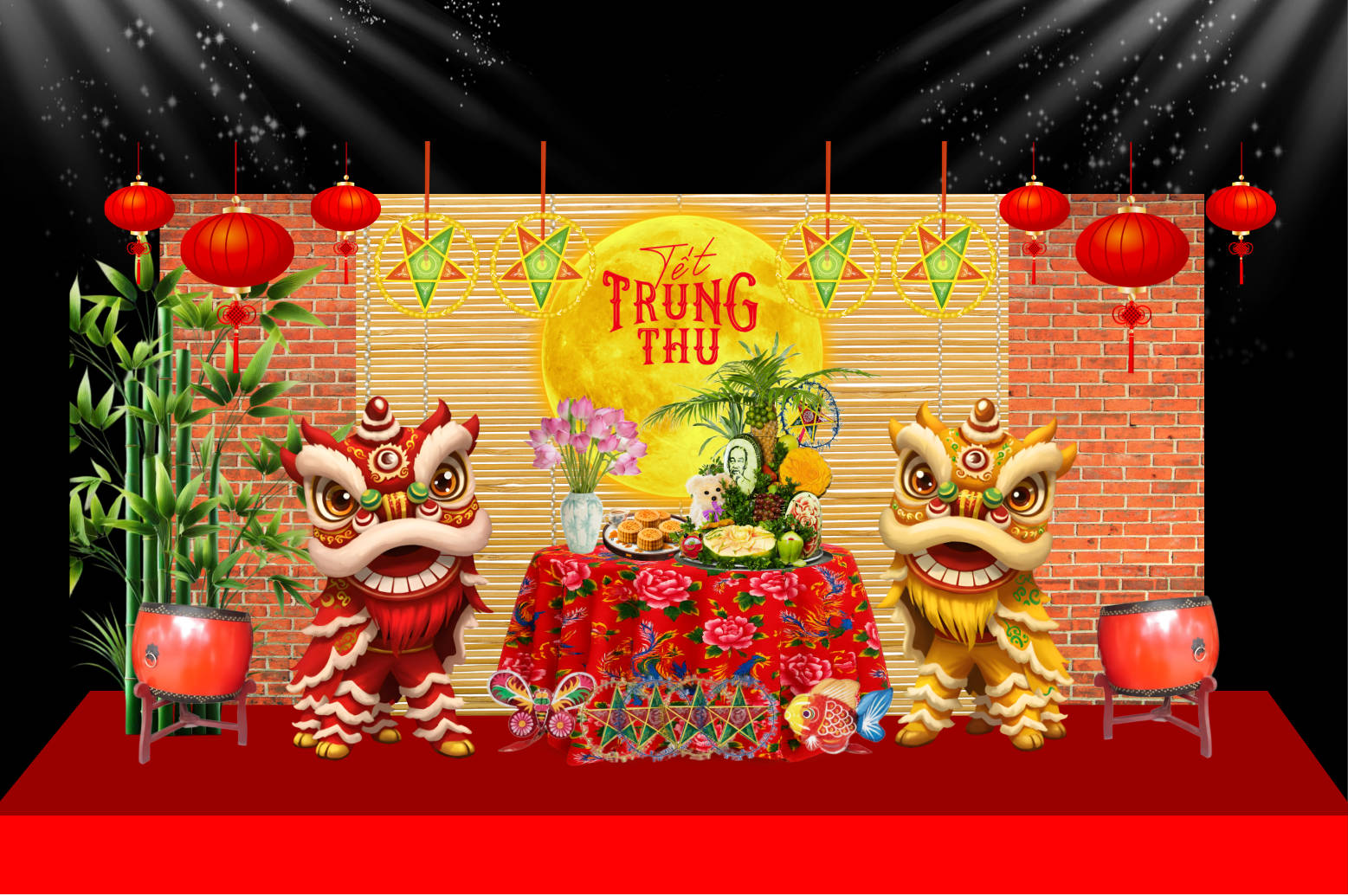 59255 file thiết kế background phông nền maket tiểu cảnh tết trung thu corel x7