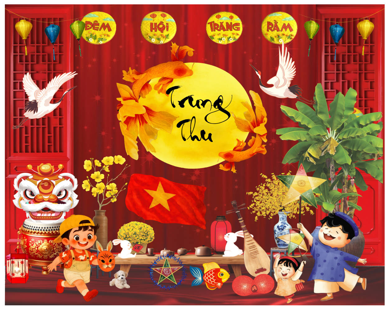 59257 file thiết kế background phông nền maket tiểu cảnh tết trung thu corel x7