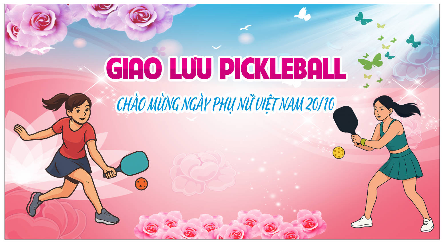 99252 background phông nền maket thể thao pickleball chào mừng ngày phụ nữ file corel x7