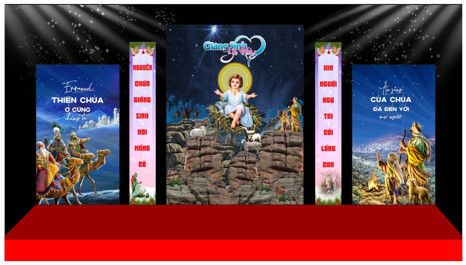5112512 file thiết kế background phông nền maket sân khấu giáng sinh noel corel x7