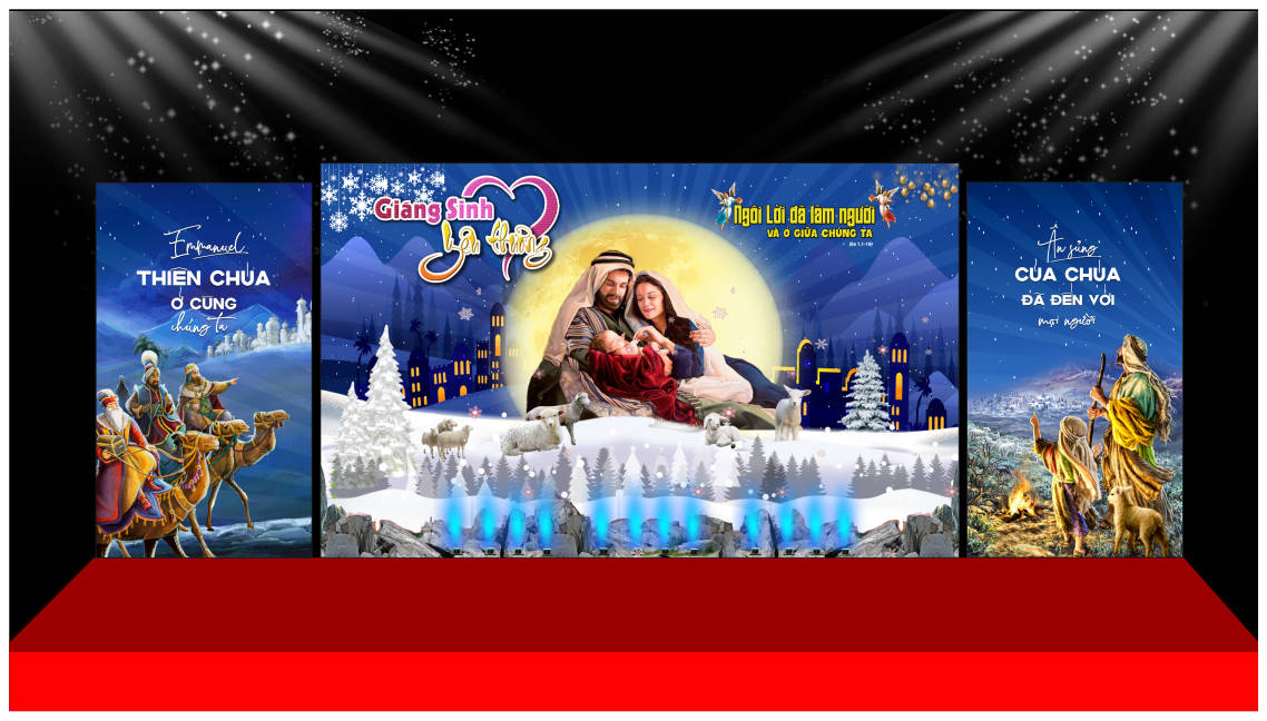 511254 file thiết kế background phông nền maket sân khấu giáng sinh noel corel x7