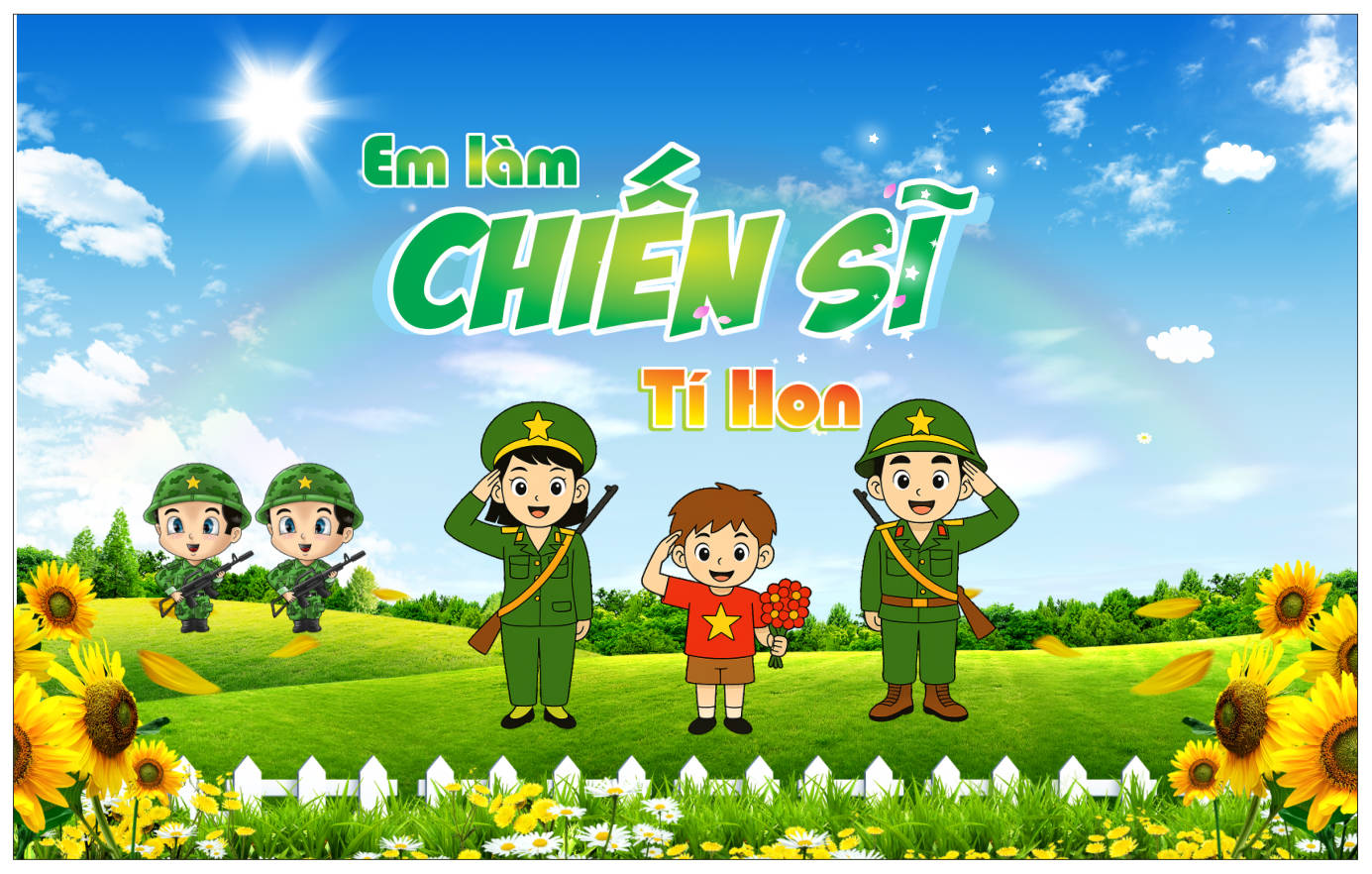 911251 background phông nền maket sân chơi em là chiến sỹ tí hon file corel x5